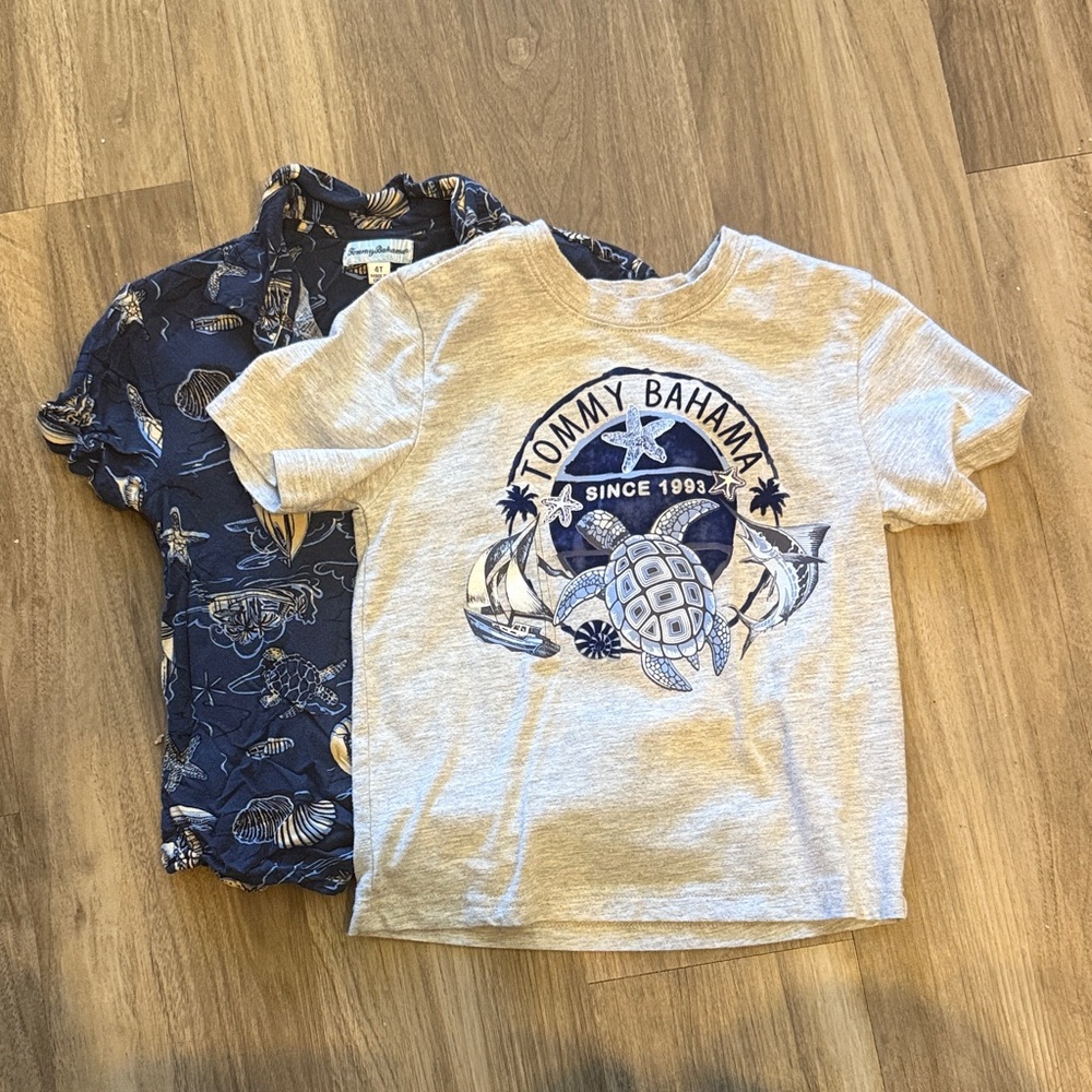Tommy Bahama Kids Nautical Blue and Gray Tees